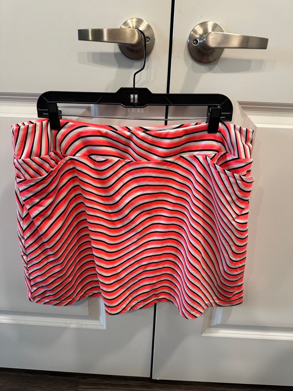 Coral Pink Striped Women’s Golf Skirt